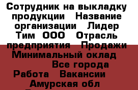 Сотрудник на выкладку продукции › Название организации ­ Лидер Тим, ООО › Отрасль предприятия ­ Продажи › Минимальный оклад ­ 10 000 - Все города Работа » Вакансии   . Амурская обл.,Благовещенск г.